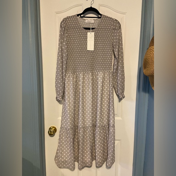 NWT Mad About Style: The Grace Midi Dress in Birch Dot for the Jilly Box - Picture 1 of 4